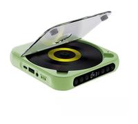 Lecteur CD Portable Bluetooth USB Prise Audio 3,5mm Vert, Compact, Haute Qualité, Compatible Voiture et Maison, Musique Sans Fil,MP3
