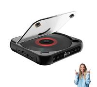 Lecteur CD portable compatible Bluetooth, lecteur CD 2025 avec son Hi-Fi, lecture sans fil et filaire, mini lecteurs CD rechargeables pour voyage, maison, voiture (noir)