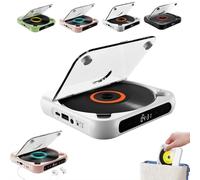 Lecteur CD portable compatible Bluetooth, son Hi-Fi 2000 mAh, batterie 5.3 Bluetooth de type C, support MP3/CD/CD-R, lecteur de musique léger avec deux modes d'écoute pour voyage, maison, voiture