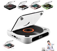 Lecteur CD portable compatible Bluetooth : son Hi-Fi, lecture sans fil et filaire, batterie rechargeable, compact et léger, mini lecteur rechargeable pour voiture, voyage, maison