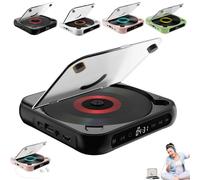 Lecteur CD portable compatible Bluetooth : son Hi-Fi, lecture sans fil et filaire, batterie rechargeable, compact et léger, mini lecteur rechargeable pour voyage, maison, voiture
