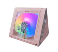 Lecteur CD Portable de Bureau avec Bluetooth, Lecteur CD de Musique Multifonction, système d'enceintes HiFi Rechargeable 4000 mAh 2 x 5 W, avec USB, AUX et télécommande(Pink)
