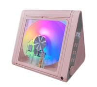 Lecteur CD Portable De Bureau for La Maison, avec Haut-parleurs Hi-FI Intégrés De 2 X 5 W, Bluetooth 5.3, Télécommande, Entrée Auxiliaire, Rechargeable Et Éclairage RGB for La Maison(Pink)