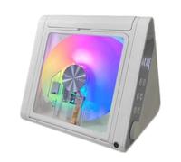 Lecteur CD Portable De Bureau for La Maison, avec Haut-parleurs Hi-FI Intégrés De 2 X 5 W, Bluetooth 5.3, Télécommande, Entrée Auxiliaire, Rechargeable Et Éclairage RGB for La Maison(White)