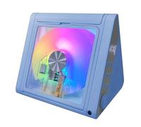 Lecteur CD Portable De Bureau for La Maison, avec Haut-parleurs Hi-FI Intégrés De 2 X 5 W, Bluetooth 5.3, Télécommande, Entrée Auxiliaire, Rechargeable Et Éclairage RGB for La Maison(Blue)