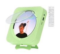 Lecteur CD Portable De Bureau pour La Maison, Lecteur CD Mural, Deux Haut-Parleurs IntéGréS Et Affichage LED avec TéLéCommande, Compatible CD/Radio FM/USB/Aux/Minuterie/RéPéTition(Green)