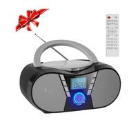 Lecteur CD Portable Enfant Boombox Bluetooth Poste Radio CD avec écouteurs Support Radio FM Fonction mémoire Prise USB AUX 3, Label