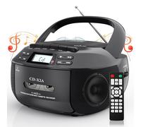 Lecteur CD portable et cassette avec bande CD MP3 USB FM Bluetooth Playback Boombox avec écran LED et télécommande, alimentation AC DC pour les réunions de famille