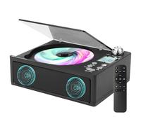 Lecteur CD Portable Et De Bureau pour La Maison, avec Batterie Rechargeable, Deux Haut-Parleurs, Compatible USB/Carte TF/Aux/FM, TéLéCommande, éCran LCD Et Prise Casque,Black