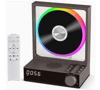 Lecteur CD Portable for La Maison, Bluetooth 5.3 Bidirectionnel avec Télécommande, Haut-Parleur HiFi Intégré, Éclairage RGB Multicolore, Compatible MP3, WMA, WAV, AAC Et FLAC(Black)