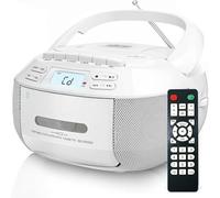 Lecteur CD Portable, Lecteur Cassette Boombox, Prend en Charge Les Clés USB/Bluetooth/réception Radio FM/AM, Compatible avec Les Cassettes Audio Et La Lecture De CD, Télécommande Incluse, pour Un USA