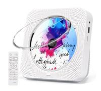 Lecteur CD portable, lecteur CD Bluetooth 5.1 avec télécommande, minuterie, haut-parleurs Hi-Fi, affichage LED, radio FM, lecture AUX/USB/TF, lecteur CD pour enfants pour la maison (blanc)