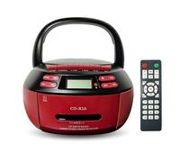 Lecteur CD portable, lecteur CD de bureau et lecteur de cassette avec radio FM, lecture USB/AUX, son stéréo, télécommande, enregistrement sur bande, alimentation AC/DC,