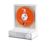 Lecteur CD portable, lecteur CD vertical avec 5 veilleuses RVB et télécommande, lecteurs de musique HiFi Bluetooth 5.3, enregistreur de carte TF, 4000 mAh, compatible USB/MP3/aux/optique (blanc)