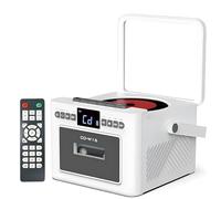 Lecteur CD Portable, Lecteur de Cassettes Boombox Bluetooth 5.1 avec Batterie 5000 mAh, Double Haut-parleurs stéréo 5 W, Radio FM, Enregistrement sur Bande, écran LED White