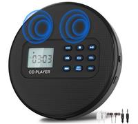 Lecteur CD Portable MP3 - Double Haut-Parleurs, Interface RCA | Compact et Léger, Noir