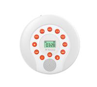 Lecteur CD Portable Rechargeable 1500 MAh avec Double Haut-Parleur Stéréo, Lecteur Audio avec Entrée Auxiliaire/USB pour Voiture B