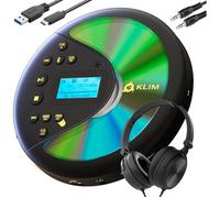 Lecteur CD Portable - UNDERSCORE - KLIM Discover - Bluetooth - Batterie rechargeable - Noir/Or