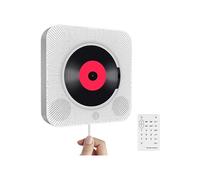 Lecteur CD Portable VORMOR avec Bluetooth Haut-Parleur Audio HiFi Mural intégré - Blanc