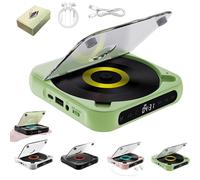 Lecteur CD Portable Yuguz, Lecteur CD Bluetooth-Compatible, Prend en Charge Les écouteurs Bluetooth, Le Mode de Lecture CD/USB/BT et Boucle, Lecteur Rechargeable, adapté à la Maison (Green)