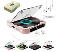 Lecteur Cd Portable Yuguz, Nouveau Compatible Bluetooth Avec Des éCouteurs, Prend En Charge Les Modes Cd / Usb / Bt Usb Et RéPéTer, Mini Discman Rechargeable Pour La Maison, Le Bureau, Le Voyage ,D