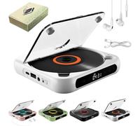 Lecteur Cd Portable Yuguz, Nouveau Compatible Bluetooth Avec Des éCouteurs, Prend En Charge Les Modes Cd / Usb / Bt Usb Et RéPéTer, Mini Discman Rechargeable Pour La Maison, Le Bureau, Le Voyage ,A
