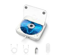 Lecteur CD pour Voiture, Lecteur CD Externe Portable, Plug and Play, Blanc | Lecteur CD Voiture avec câble d'extension USB, Silicone Anti-Choc, port USB, Connexion à un Ordinateur Portable, Télévision
