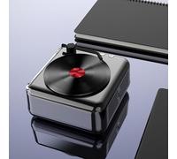 Lecteur CD, radio FM portable, haut-parleur intégré, lecteur CD rétro, haut-parleur compatible Bluetooth, 116 x 110 x 62 mm, plusieurs options de lecture (noir)