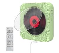 Lecteur CD rechargeable 2600 mAh avec Bluetooth, radio FM, ports USB/SD/AUX, haut-parleurs intégrés, fixation murale, housse anti-poussière et