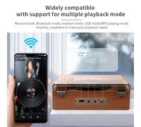 Lecteur CD rétro Bluetooth 5.0, haut-parleur intégré rechargeable, lecteur de musique portable, lecteur HiFi USB avec télécommande infrarouge B