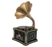 Lecteur CD Rétro de Forme Gramophone Vintage, Haut-Parleur Vintage avec Bluetooth, USB, AUX, Radio FM et Haut-parleurs Intégrés (Green)