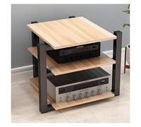 Lecteur CD Sur Support Multimédia AV À 2.3.4 Niveaux, Tour De Support Audio Stéréo, Stockage For Composant De Divertissement, Cadre En Acier Épaissi, Support/armoire De Composants(Natural,H65cm)
