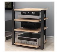 Lecteur CD Sur Support Multimédia AV À 2.3.4 Niveaux, Tour De Support Audio Stéréo, Stockage For Composant De Divertissement, Cadre En Acier Épaissi, Support/armoire De Composants(Natural,H90cm)