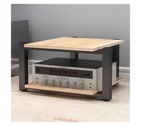 Lecteur CD Sur Support Multimédia AV À 2.3.4 Niveaux, Tour De Support Audio Stéréo, Stockage For Composant De Divertissement, Cadre En Acier Épaissi, Support/armoire De Composants(Natural,H40cm)