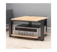 Lecteur CD Sur Support Multimédia AV À 2.3.4 Niveaux, Tour De Support Audio Stéréo, Stockage For Composant De Divertissement, Cadre En Acier Épaissi, Support/armoire De Composants(Natural,H40cm)