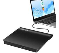 Lecteur Cocopa CD/DVD Externe pour PC, USB 3.0 Graveur Enregistreur Portable RW/ROM Mince Transmission Rapide Câble USB Intégrée
