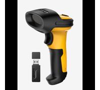 Lecteur code barre portable Inateck P6_YELLOW 1D Laser, portée 60m, USB & Bluetooth, batterie 2600mAh, résistant chutes/chocs, compatible Windows/macOS/Linux/Android