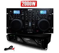 Lecteur Combo CD-USB - Gemini - CDM4000 - Amplificateur AX-2000 - 2000W - Noir