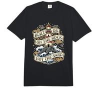 Lecteur de Bible chrétien Built on Rock Not The Sand Comfort Colors Adult Heavyweight T-Shirt
