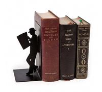 Balvi - The Reader Serre-Livres décoratifs en métal de Couleur Noire. Design Original