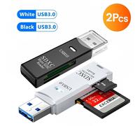 Lecteur De Carte 2 En 1 Usb 3.0,Micro Sd Tf,Mémoire,Haute Vitesse,Multi-Cartes,Adaptateur Ampa Er,Lecteur Flash,Accessoires Pour Ordinateur Portable - Type 2pcs Usb 3.0