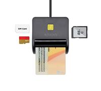Lecteur De Carte À Puce Aisens Dni Avec Lecteur De Carte Sim - Sd - Micro Sd - Mmc - Rs-mmc - Mmc Micro - Couleur Noir