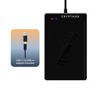 Lecteur de Carte à Puce NFC Cryptnox USB-C FIDO2 MIFARE DESFire ISO 14443 | Lecteur NFC FIDO2 prêt à l’emploi Windows 11/macOS, Linux via pcsc-lite/libccid, Android via USB OTG