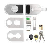 Lecteur de carte à puce Serrure de porte à clé mécanique d'urgence, serrure de sécurité de porte en verre avec poignée, installation sur le côté droit pour centre commercial de