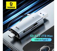 Lecteur de carte Baseus USB C & USB3.0 vers SD Micro SD TF dispositif de carte mémoire 104 mo/s 2 to lecteur de carte intelligent pour accessoires d'ordinateur portable USB 3.0 Only