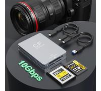 Lecteur de carte CFexpress double fente type B et SD, lecteur de carte CF Express 10 Gbps avec vitesse de transfert USB 3.1 Gen 2 Ultra, adaptateur de carte CFexpress type B/SD avec câble USB C vers