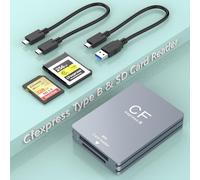 Lecteur de Carte CFexpress Type B Lecteur de Carte SD Type B USB 3.2 Gen 2 10Gbps Thunderbolt 3 Port CFexpress Reader Aluminium CFexpress Carte mémoire Adaptateur Support Android/Windows/Mac OS/Linux