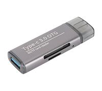 Lecteur de Carte de Stockage USB, Lecteur de Carte OTG 3 en 1 Largement Compatible avec la Lanière pour Téléphone