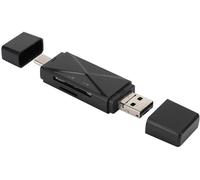 Lecteur de Carte de Type C, Prise en Charge du convertisseur de Lecteur Multi-Cartes USB 2.0 5 en 1 OTG, Interface de Carte TF/Carte mémoire SD pour Ordinateur Portable, téléphone Intelligent(Noir)
