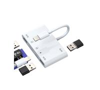 Lecteur de carte Lightning vers SD pour iPhone 14 pour adaptateur Apple (6 en 1) USB appareil photo numérique clé mémoire pour iPad téléphone câble de charge OTG accessoire transfert flash ordinateur
